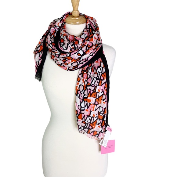 kate spade Accessories - Kate Spade Repeat Logo Oblong Scarf NWT